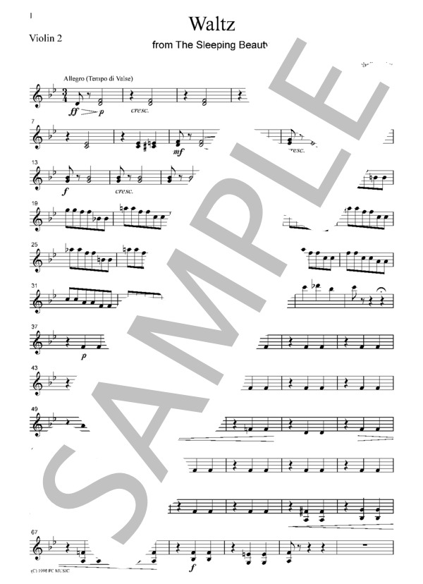 チャイコフスキー バレエ 眠りの森の美女より ワルツ 弦楽四重奏 CT003 (ピョートル・イリイチ・チャイコフスキー) / アンサンブル弦楽 中級 - サンプル譜面 5/5