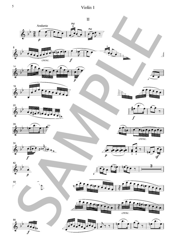 モーツァルト ピアノ四重奏曲  ト短調  K.478  全楽章  弦楽五重奏 CM093 (ヴォルフガング・アマデウス・モーツァルト) / アンサンブル弦楽 中〜上級 - サンプル譜面 5/5