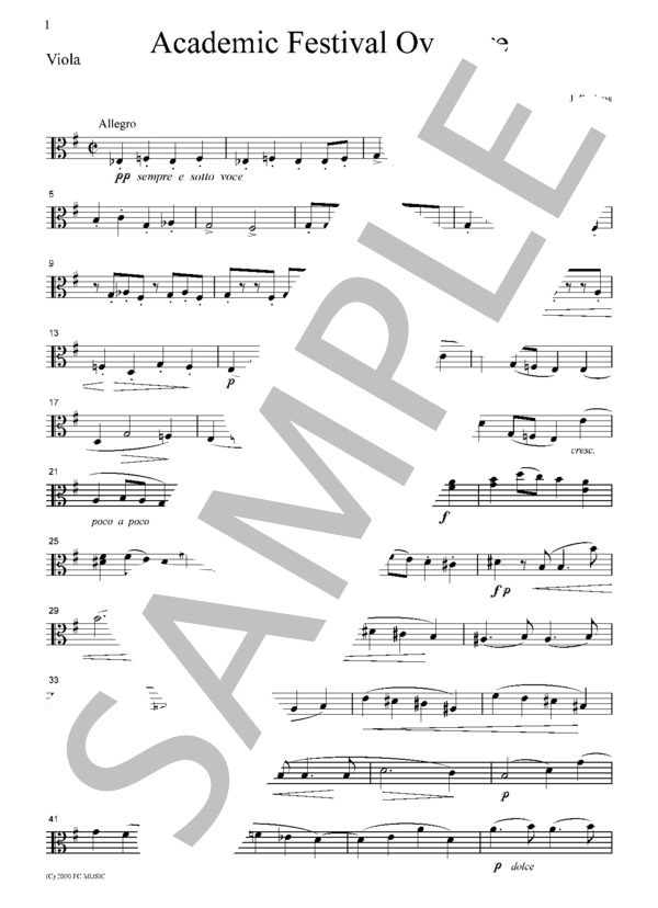 ブラームス 大学祝典序曲  弦楽四重奏  CB301 (ヨハネス・ブラームス) / アンサンブル弦楽 中級 - サンプル譜面 5/5