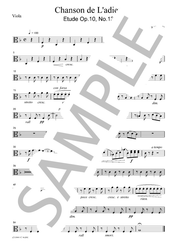 ショパン 別れの曲  弦楽四重奏  CC001 (フレデリック・ショパン) / アンサンブル弦楽 初〜中級 - サンプル譜面 3/5