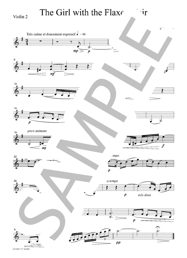 楽譜 ドビュッシー 亜麻色の髪の乙女 弦楽四重奏 Cd001 クロード アシル ドビュッシー アンサンブル弦楽 初 中級 Piascore 楽譜ストア