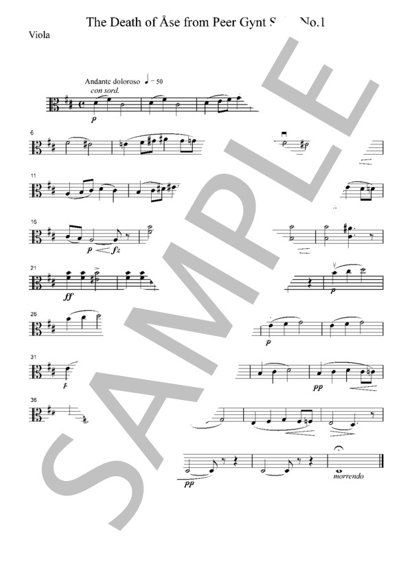 グリーグ 「ペール・ギュント」より  オーゼの死  弦楽四重奏  CG203 (エドヴァルド・ハーゲルップ・グリーグ) / アンサンブル弦楽 初〜中級 - サンプル譜面 3/5