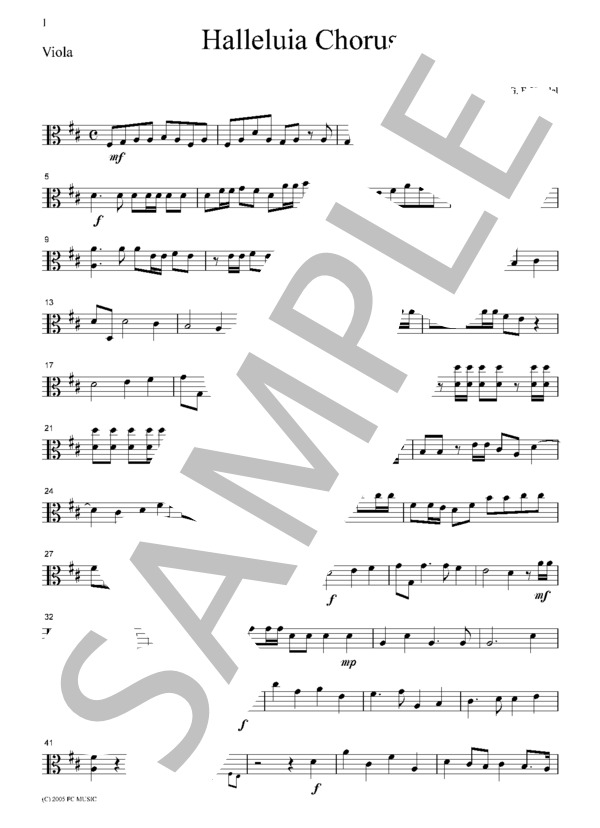 ヘンデル 「メサイア」より  ハレルヤ  弦楽四重奏  CH104 (ゲオルグ・フリードリヒ・ヘンデル) / アンサンブル弦楽 初〜中級 - サンプル譜面 5/5
