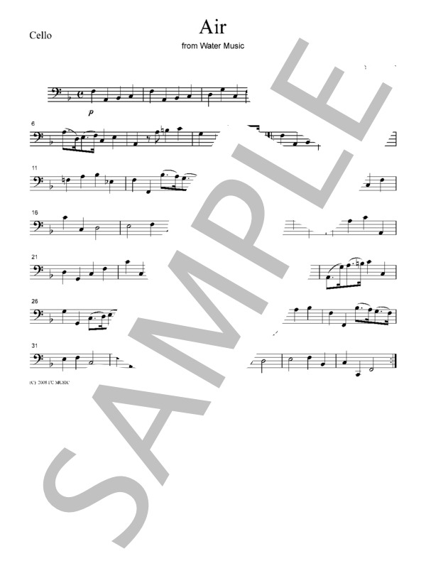 ヘンデル 「水上の音楽」より  アリア  弦楽四重奏  CH105 (ゲオルグ・フリードリヒ・ヘンデル) / アンサンブル弦楽 初級 - サンプル譜面 4/5