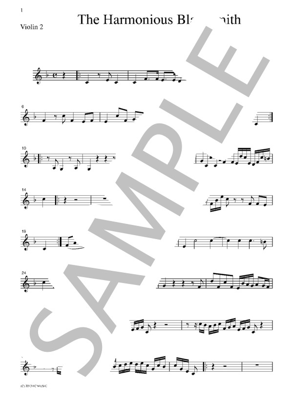 ヘンデル 調子の良い鍛冶屋  弦楽四重奏  CH112 (ゲオルグ・フリードリヒ・ヘンデル) / アンサンブル弦楽 初〜中級 - サンプル譜面 3/5