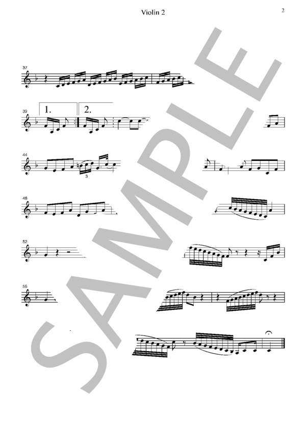 ヘンデル 調子の良い鍛冶屋  弦楽四重奏  CH112 (ゲオルグ・フリードリヒ・ヘンデル) / アンサンブル弦楽 初〜中級 - サンプル譜面 4/5