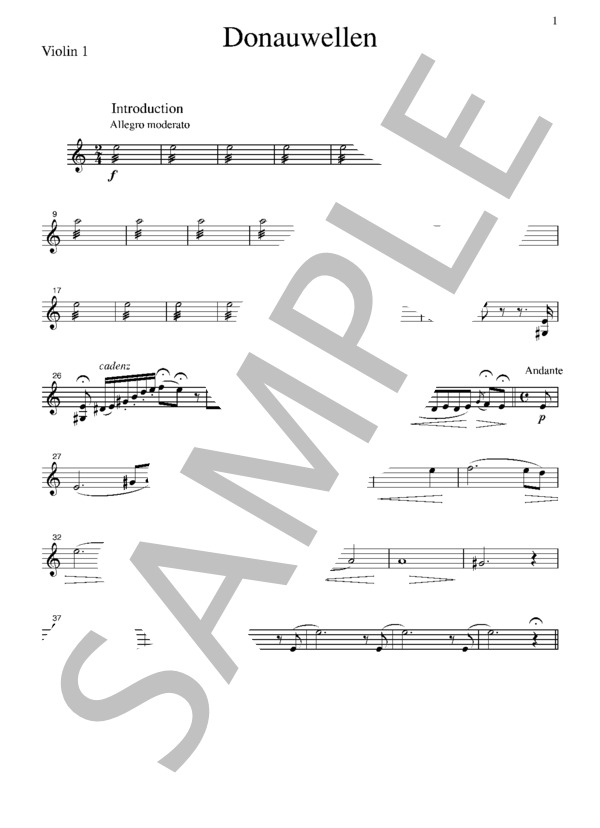 イヴァノヴィチ ドナウ川のさざなみ  弦楽四重奏  CI001 (ヨシフ・イヴァノヴィチ) / アンサンブル弦楽 初〜中級 - サンプル譜面 1/5