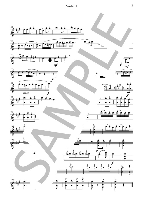 モーツァルト トルコ行進曲  弦楽四重奏  CM011 (ヴォルフガング・アマデウス・モーツァルト) / アンサンブル弦楽 初〜中級 - サンプル譜面 2/5