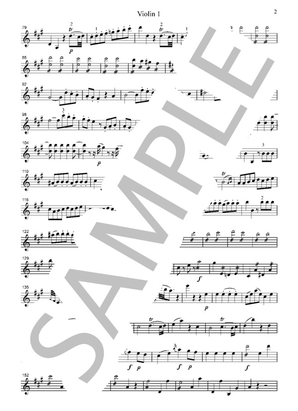 モーツァルト 交響曲  第29番  全楽章  弦楽四重奏  CM012 (ヴォルフガング・アマデウス・モーツァルト) / アンサンブル弦楽 中級 - サンプル譜面 2/5