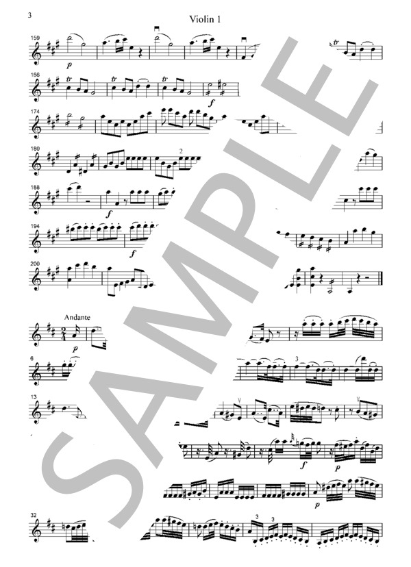 モーツァルト 交響曲  第29番  全楽章  弦楽四重奏  CM012 (ヴォルフガング・アマデウス・モーツァルト) / アンサンブル弦楽 中級 - サンプル譜面 3/5