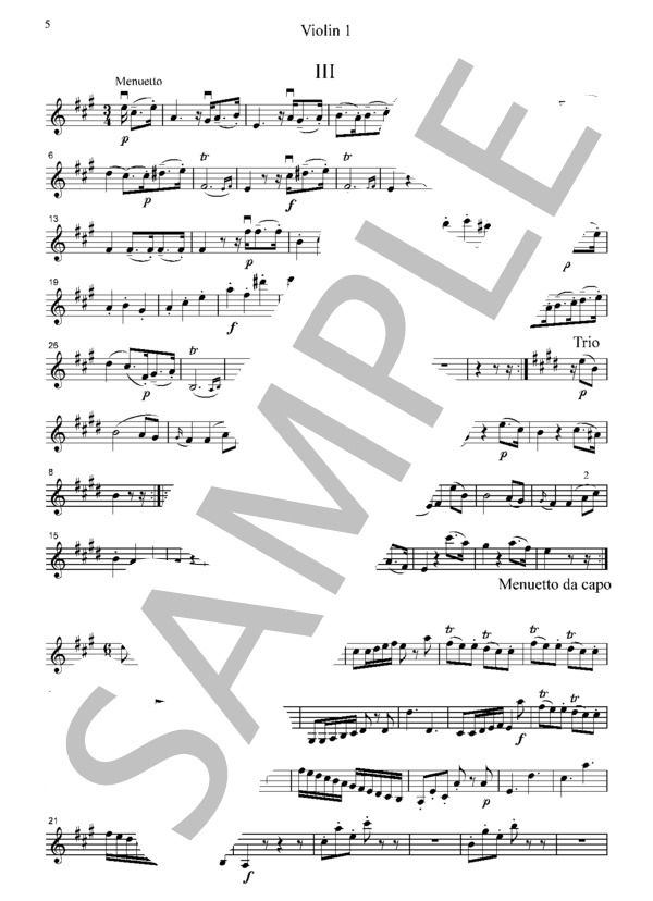 モーツァルト 交響曲  第29番  全楽章  弦楽四重奏  CM012 (ヴォルフガング・アマデウス・モーツァルト) / アンサンブル弦楽 中級 - サンプル譜面 5/5