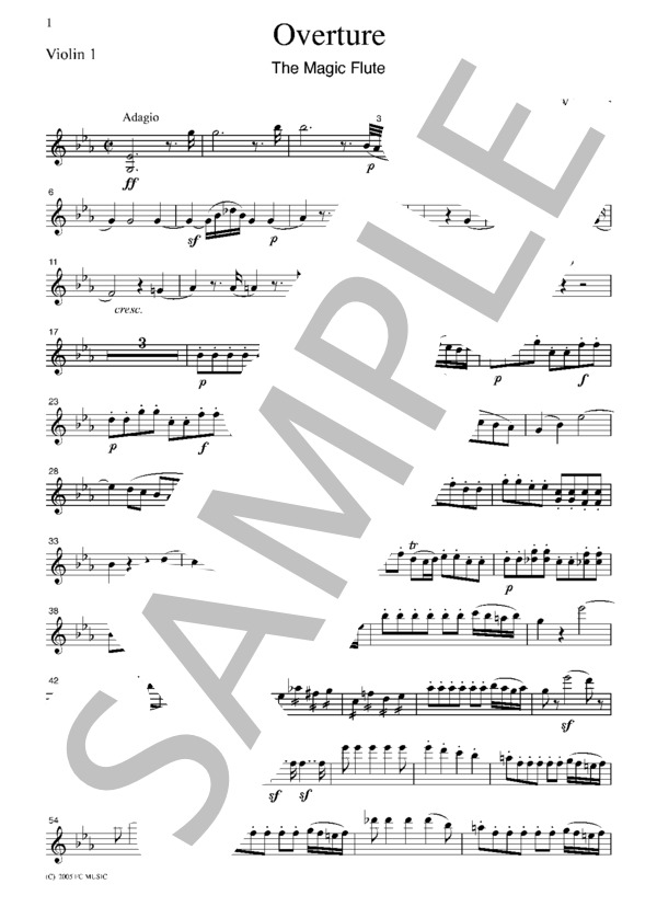 モーツァルト 魔笛  序曲  弦楽四重奏  CM014 (ヴォルフガング・アマデウス・モーツァルト) / アンサンブル弦楽 初〜中級 - サンプル譜面 1/5