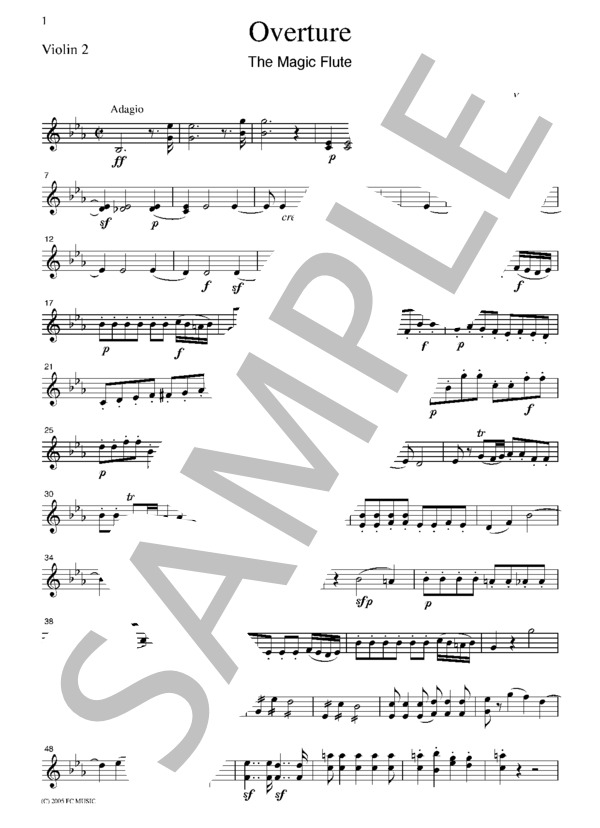 モーツァルト 魔笛  序曲  弦楽四重奏  CM014 (ヴォルフガング・アマデウス・モーツァルト) / アンサンブル弦楽 初〜中級 - サンプル譜面 5/5