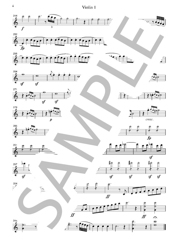 モーツァルト 歌劇「後宮からの誘拐」序曲  弦楽四重奏  CM028 (ヴォルフガング・アマデウス・モーツァルト) / アンサンブル弦楽 中級 - サンプル譜面 4/5