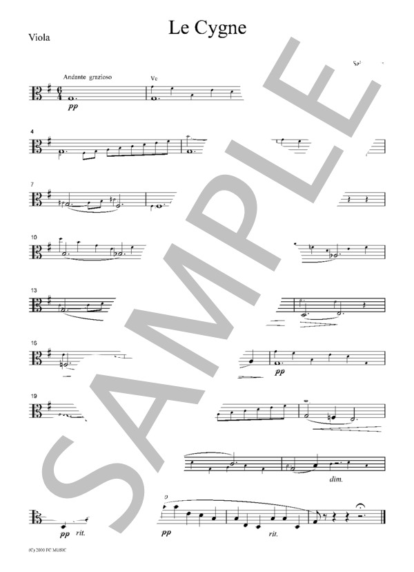 サン・サーンス 白鳥  弦楽四重奏 CS401 (シャルル・カミーユ・サン=サーンス) / アンサンブル弦楽 その他 - サンプル譜面 3/5