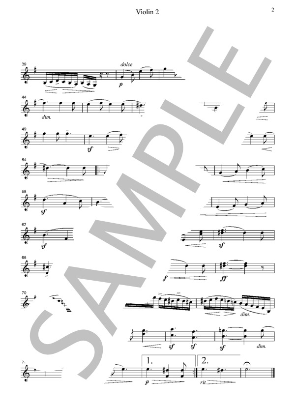 スメタナ 「モルダウ」より  モルダウの源  弦楽四重奏 CS701 (ベドルジハ・スメタナ) / アンサンブル弦楽 その他 - サンプル譜面 4/5