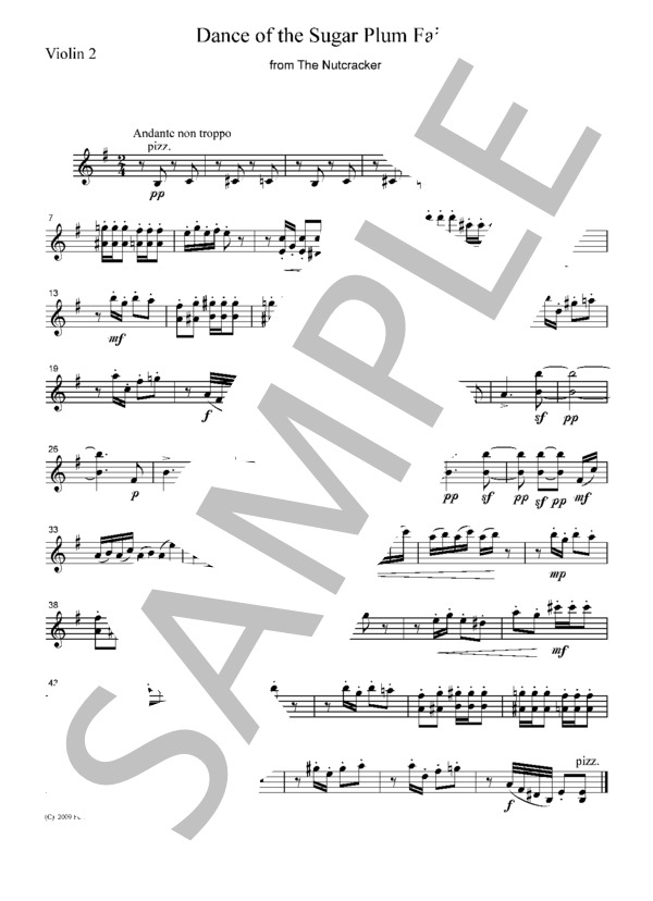 チャイコフスキー 金平糖の踊り（くるみ割り人形より)  弦楽四重奏 CT008 (ピョートル・イリイチ・チャイコフスキー) / アンサンブル弦楽 中級 - サンプル譜面 2/5