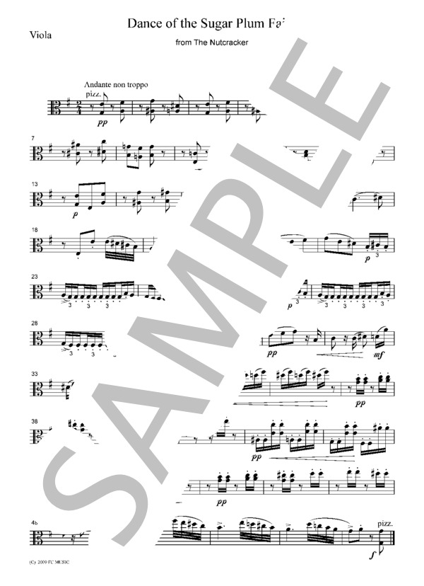 チャイコフスキー 金平糖の踊り（くるみ割り人形より)  弦楽四重奏 CT008 (ピョートル・イリイチ・チャイコフスキー) / アンサンブル弦楽 中級 - サンプル譜面 3/5