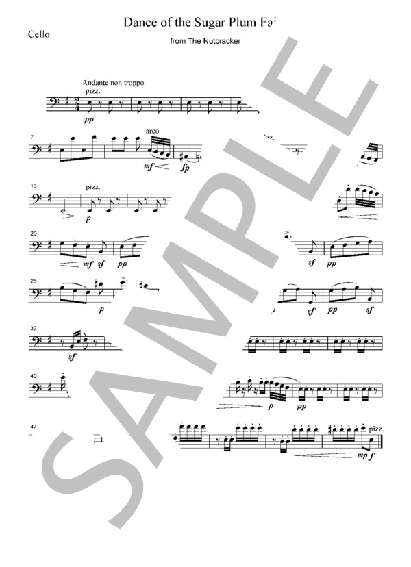 チャイコフスキー 金平糖の踊り（くるみ割り人形より)  弦楽四重奏 CT008 (ピョートル・イリイチ・チャイコフスキー) / アンサンブル弦楽 中級 - サンプル譜面 4/5