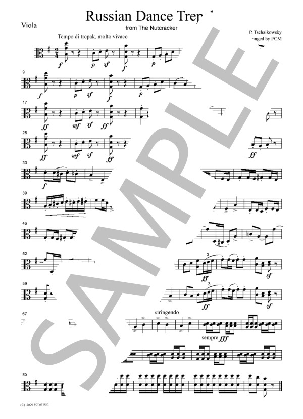 チャイコフスキー トレパーク（くるみ割り人形より)  弦楽四重奏 CT009 (ピョートル・イリイチ・チャイコフスキー) / アンサンブル弦楽 中級 - サンプル譜面 3/5