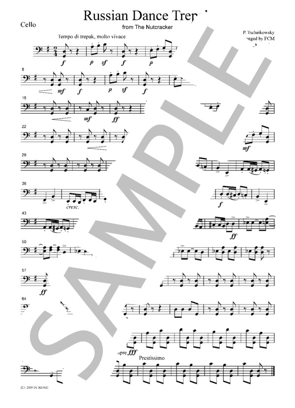 チャイコフスキー トレパーク（くるみ割り人形より)  弦楽四重奏 CT009 (ピョートル・イリイチ・チャイコフスキー) / アンサンブル弦楽 中級 - サンプル譜面 4/5