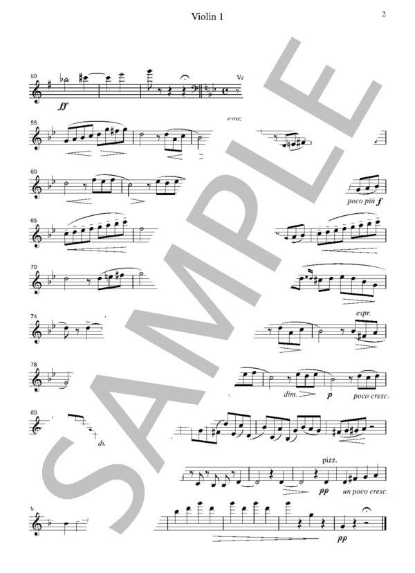 チャイコフスキー 「四季」より  舟唄 (6月)  弦楽四重奏 CT014 (ピョートル・イリイチ・チャイコフスキー) / アンサンブル弦楽 初〜中級 - サンプル譜面 2/5