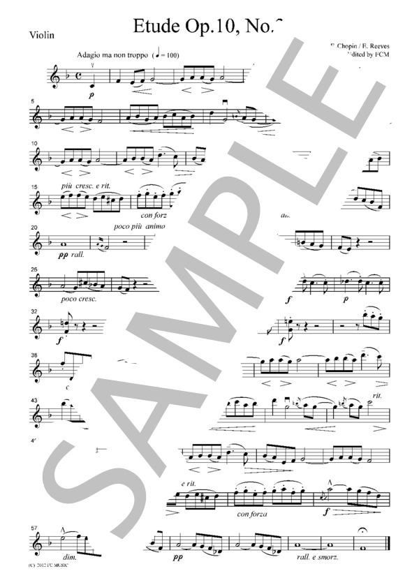 ショパン 別れの曲  ピアノトリオ PC101 (フレデリック・ショパン) / アンサンブル弦楽 初〜中級 - サンプル譜面 1/5