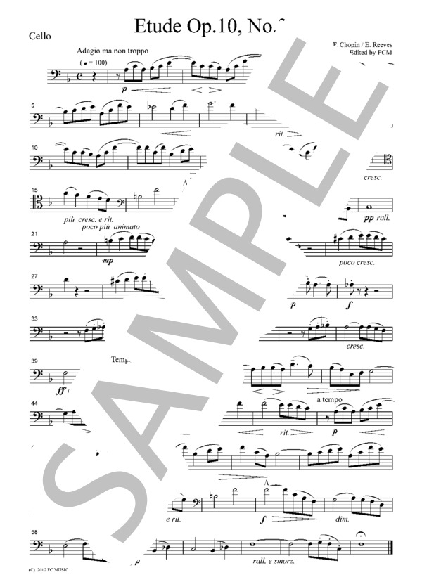 ショパン 別れの曲  ピアノトリオ PC101 (フレデリック・ショパン) / アンサンブル弦楽 初〜中級 - サンプル譜面 2/5