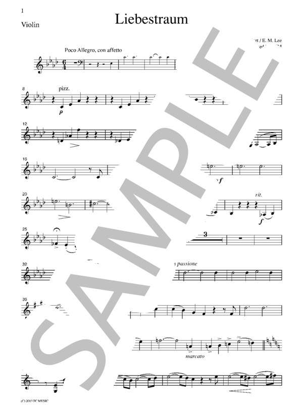 リスト 愛の夢  ピアノトリオ PL101 (フランツ・リスト) / アンサンブル弦楽 中級 - サンプル譜面 1/5