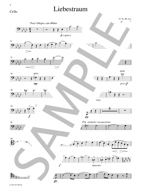 リスト 愛の夢  ピアノトリオ PL101 (フランツ・リスト) / アンサンブル弦楽 中級 - サンプル譜面 3/5