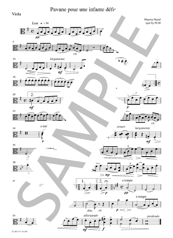 ラベル 亡き王女のためのパヴァーヌ  ピアノ五重奏 PR901 (モーリス・ラヴェル) / アンサンブル弦楽 初〜中級 - サンプル譜面 3/5