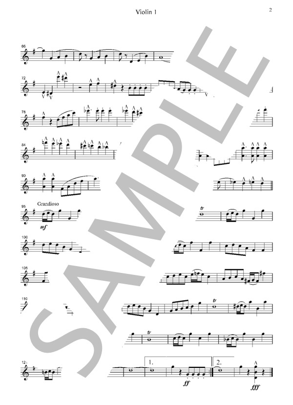 スーザ 星条旗よ永遠なれ  弦楽四重奏 ML034 (ジョン・フィリップ・スーザ) / アンサンブル弦楽 初〜中級 - サンプル譜面 2/5