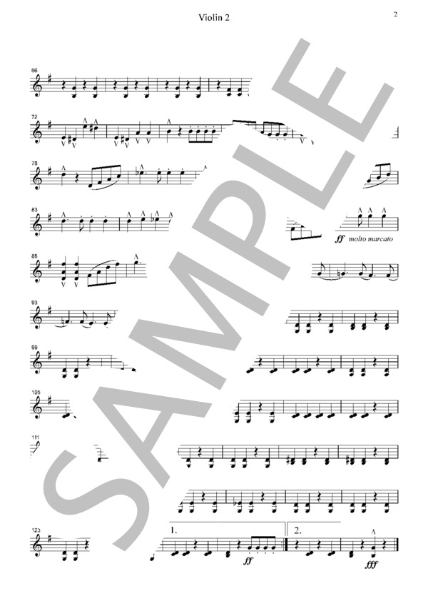 スーザ 星条旗よ永遠なれ  弦楽四重奏 ML034 (ジョン・フィリップ・スーザ) / アンサンブル弦楽 初〜中級 - サンプル譜面 4/5