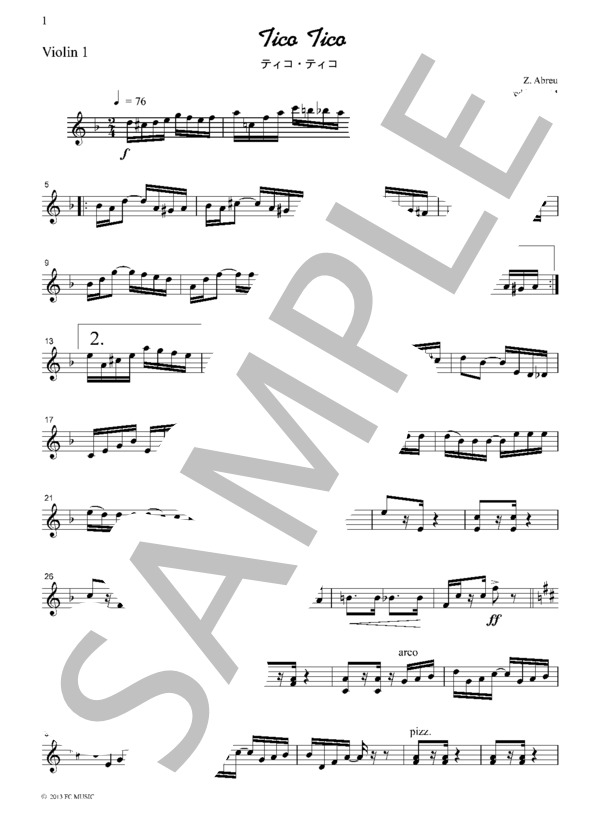 【楽譜】アブレウ ティコ・ティコ 弦楽四重奏 ML038/ゼキーニャ・ジ・アブレウ (アンサンブル弦楽,初〜中級) Piascore 楽譜ストア