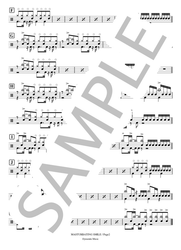 楽譜】MASTURBATING SMILE / 黒夢 (ドラム / 中級) - Piascore 楽譜ストア