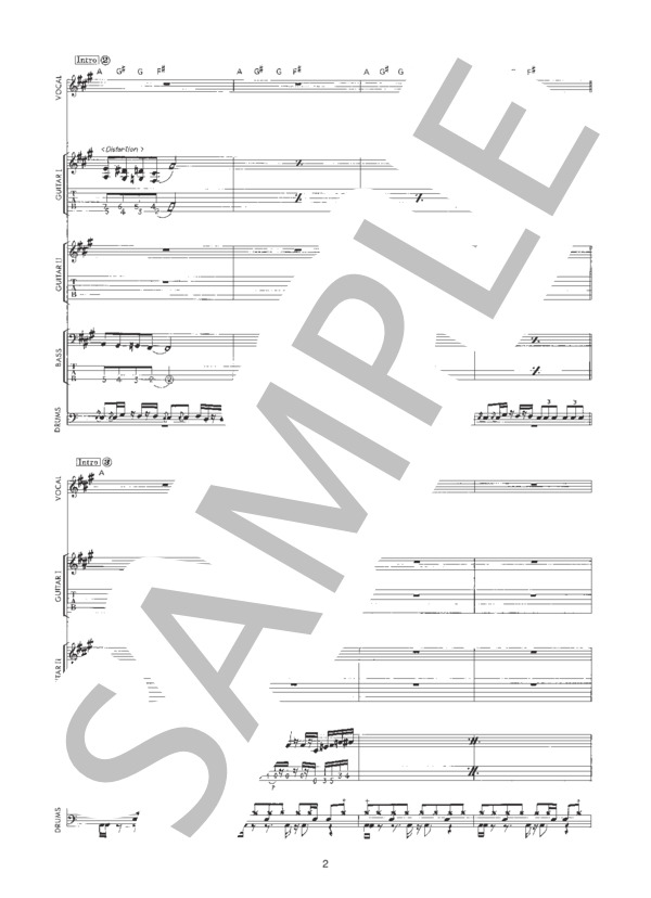 Madman Blues -ミナシ児ノ憂鬱- (BUCK-TICK) / バンドスコア 初〜中級 - サンプル譜面 2/5