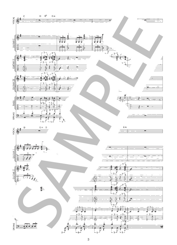 EASY FIGHT RAMBLING (X) / バンドスコア 初〜中級 - サンプル譜面 3/5