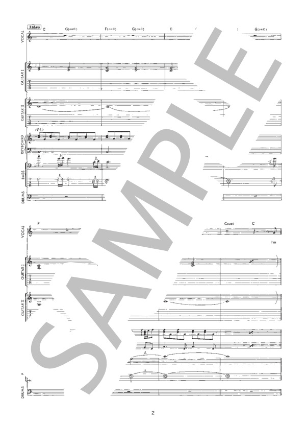 ENDLESS RAIN (X) / バンドスコア 初〜中級 - サンプル譜面 2/5