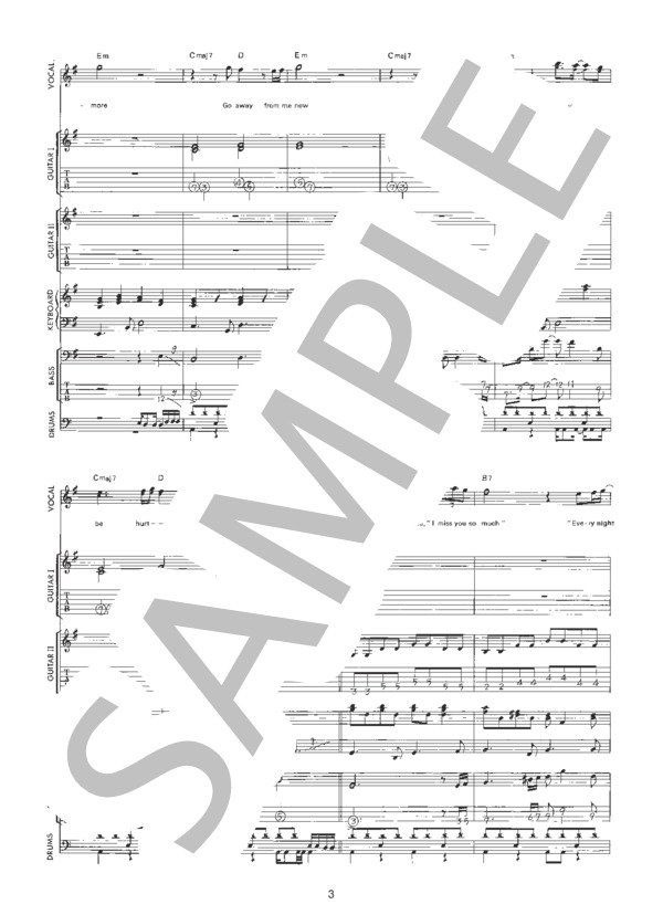 UNFINISHED (X) / バンドスコア 初〜中級 - サンプル譜面 3/5