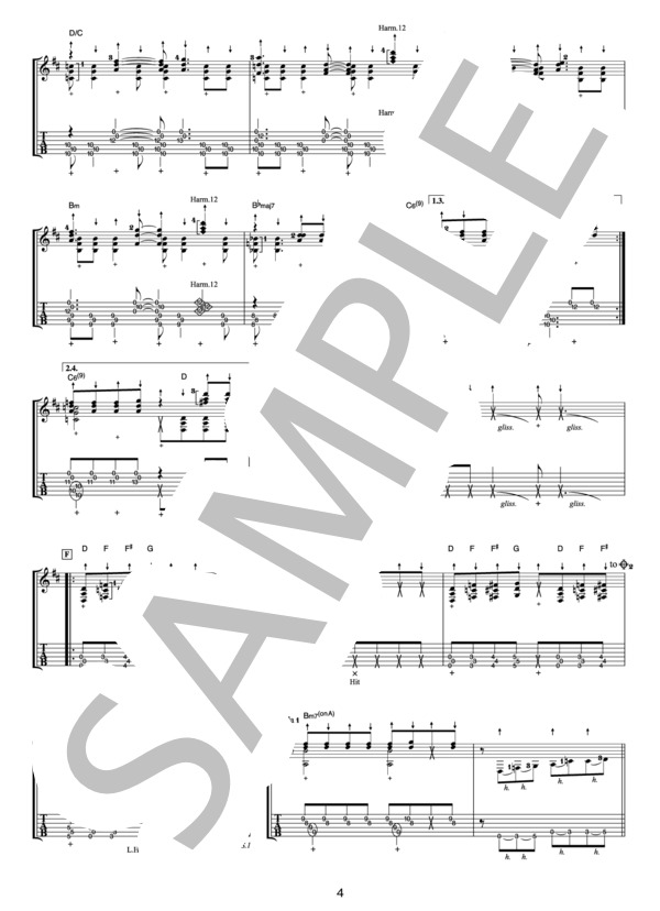 サバンナ（オフィシャル・ギタースコア） (押尾 コータロー) / ギターソロ 中〜上級 - サンプル譜面 4/5