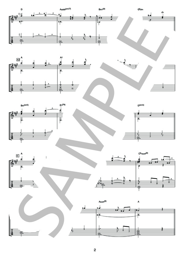 空色のみずうみ（オフィシャル・ギタースコア） (押尾 コータロー) / ギターソロ 中〜上級 - サンプル譜面 2/5