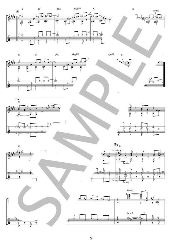 Red Shoes Dance(オフィシャル・ギタースコア） (押尾 コータロー) / ギターソロ 中〜上級 - サンプル譜面 2/5