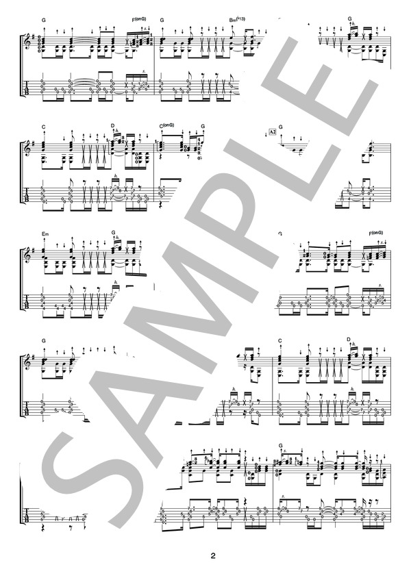 クリスタル（オフィシャル・ギタースコア） (押尾 コータロー) / ギターソロ 中〜上級 - サンプル譜面 2/5