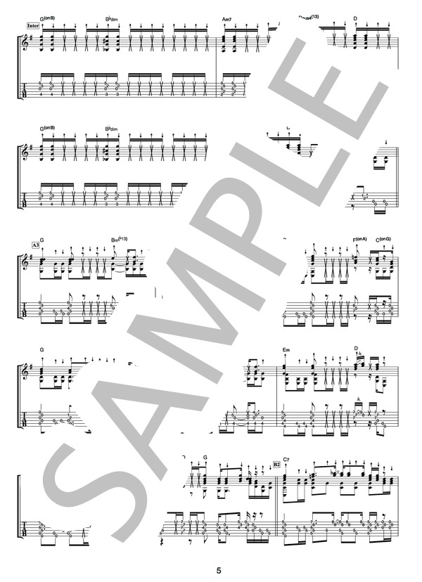 クリスタル（オフィシャル・ギタースコア） (押尾 コータロー) / ギターソロ 中〜上級 - サンプル譜面 5/5