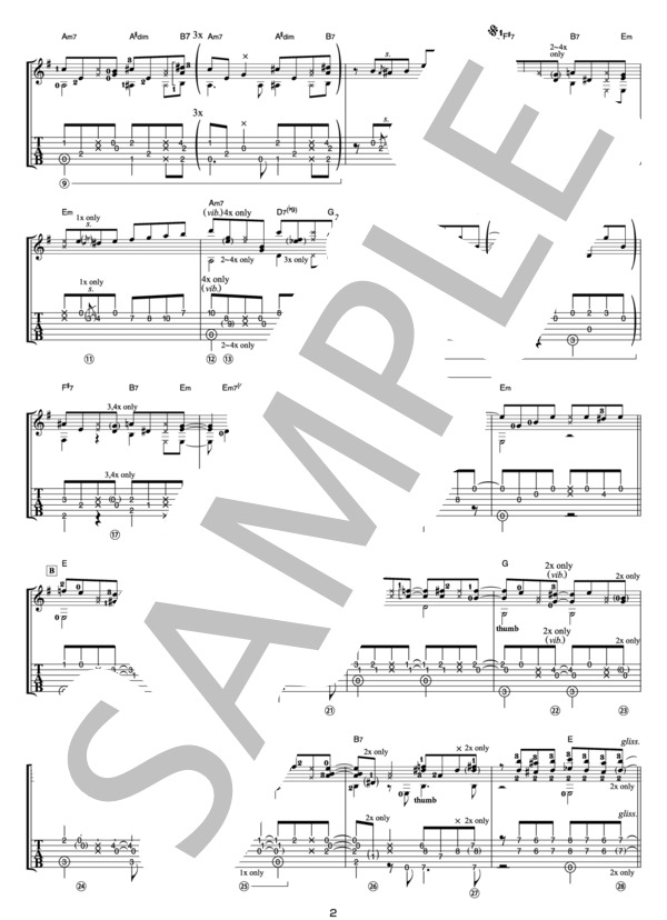 Always(オフィシャル・ギタースコア） (押尾 コータロー) / ギターソロ 中〜上級 - サンプル譜面 2/5