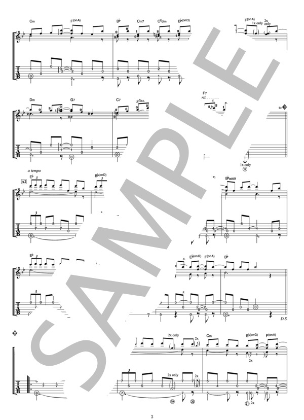 Little Prayer(オフィシャル・ギタースコア） (押尾 コータロー) / ギターソロ 中〜上級 - サンプル譜面 3/5