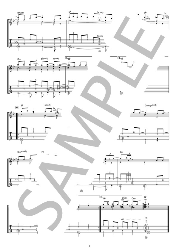 Little Prayer(オフィシャル・ギタースコア） (押尾 コータロー) / ギターソロ 中〜上級 - サンプル譜面 4/5