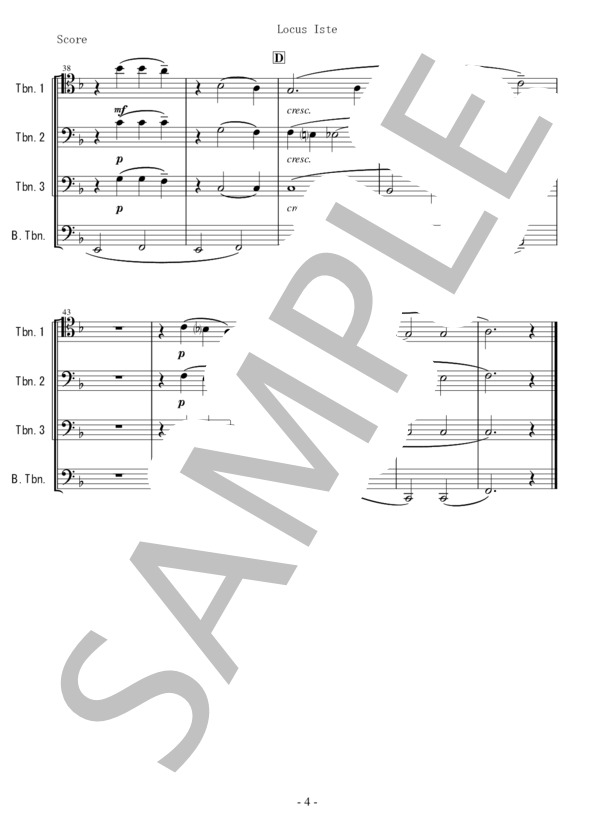 ブルックナー / ルカス・イステ（トロンボーン4重奏） (ANTON・BRUCKNER) / 初〜中級 - サンプル譜面 4/5