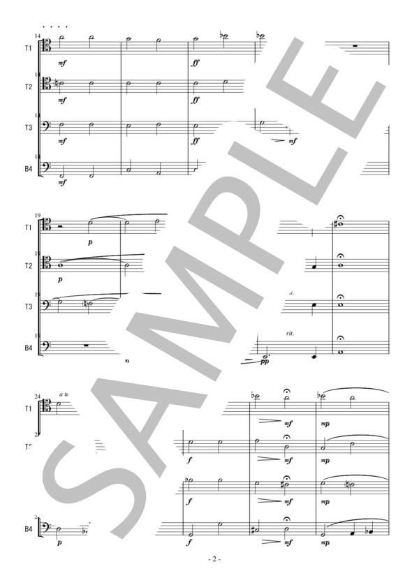 ブルックナー / パンジェ・リングァ（トロンボーン4重奏） (ANTON・BRUCKNER) / 中級 - サンプル譜面 2/5