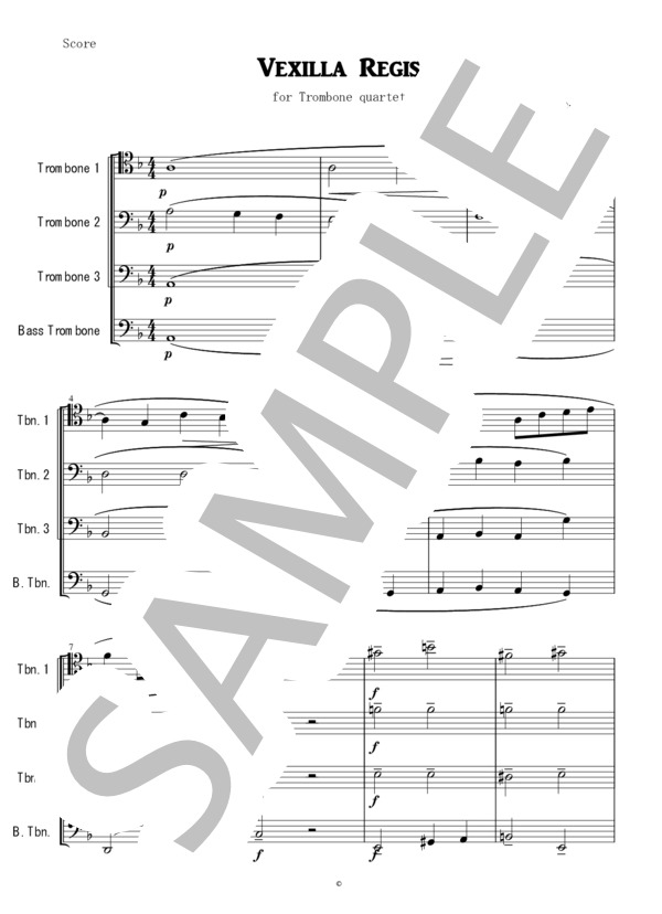 ブルックナー / ヴェクシラ・レジス（トロンボーン4重奏） (ANTON・BRUCKNER) / 中級 - サンプル譜面 1/5